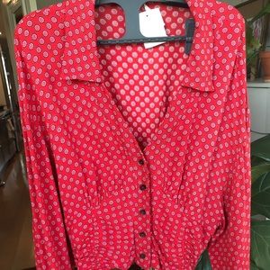 Free People button front blouse!
